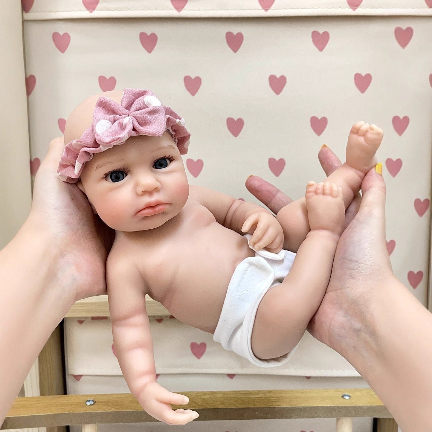 30 cm lebensechte Silikon Reborn Puppe mit offenen Augen-Mädchen Loulou