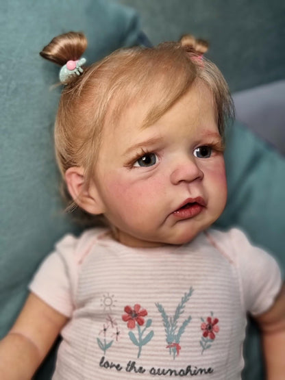 24 Zoll Reborn Puppen mit offenen Augen und blonden Haaren - Sandie