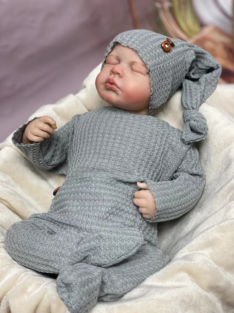 20 Zoll lebensechte Reborn-Puppe mit geschlossenen Augen Zwillingsschwestern-Loulou