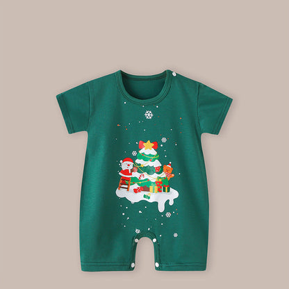 Weihnachtlicher kurzärmliger Strampler für 22-24 Zoll Reborn-Puppen