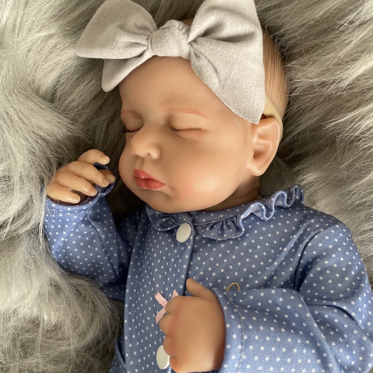 Elvira 20 Zoll schlafende Reborn Puppen mit bemalten Haaren - Loulou