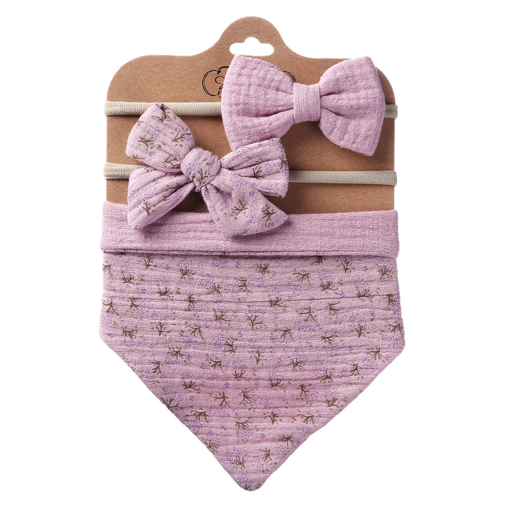 Bedrucktes wendbares Bandana-Lätzchen & Stirnband-Set 3-teilig