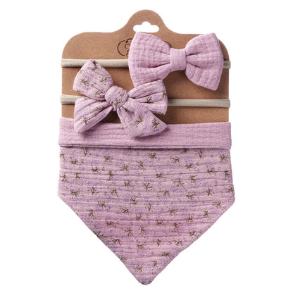 Bedrucktes wendbares Bandana-Lätzchen & Stirnband-Set 3-teilig