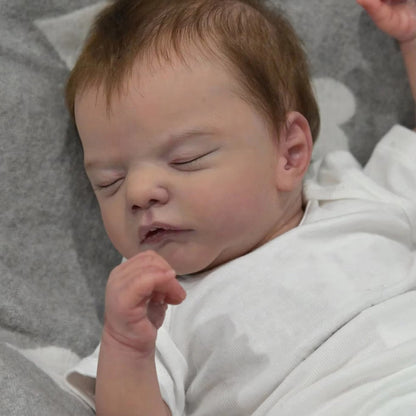 18 Zoll lebensechte Reborn Babypuppen mit geschlossenen Augen und kurzen Haaren - Sam
