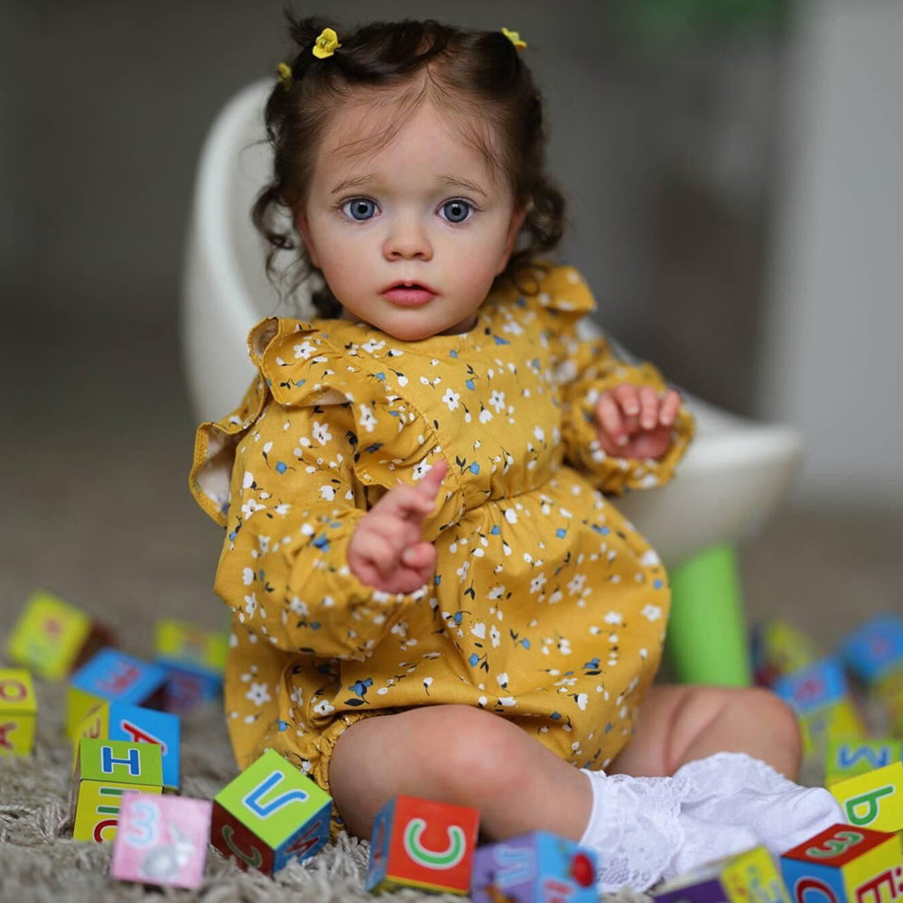 24 Zoll/60 cm realistische Lena Reborn Puppen mit offenen Augen-Missy