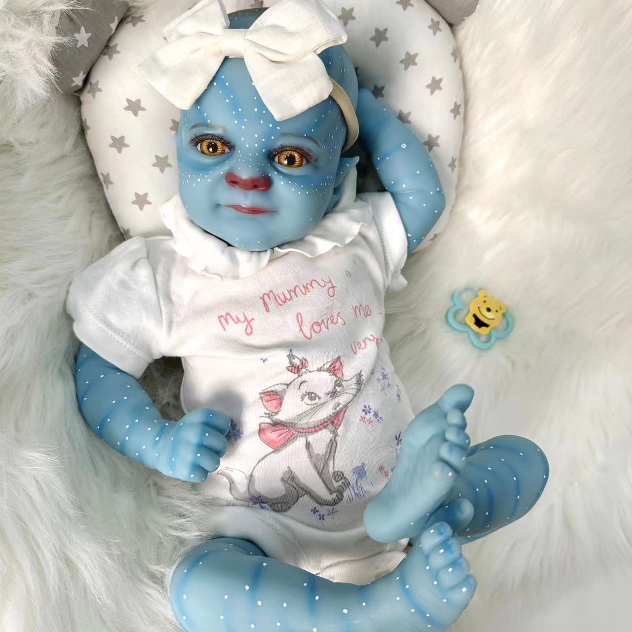 19 Zoll Avatar Reborn Puppen mit offenen Augen und Stirnband - Felicia