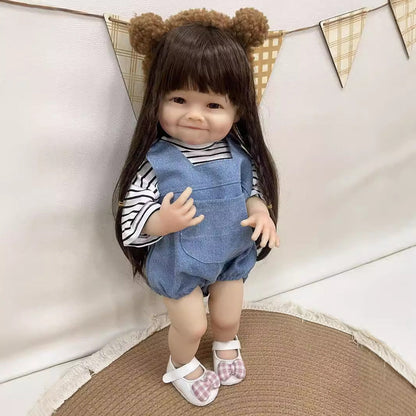 22 Zoll Reborn Puppe Zwillingsmädchen mit langen Haaren - Raya