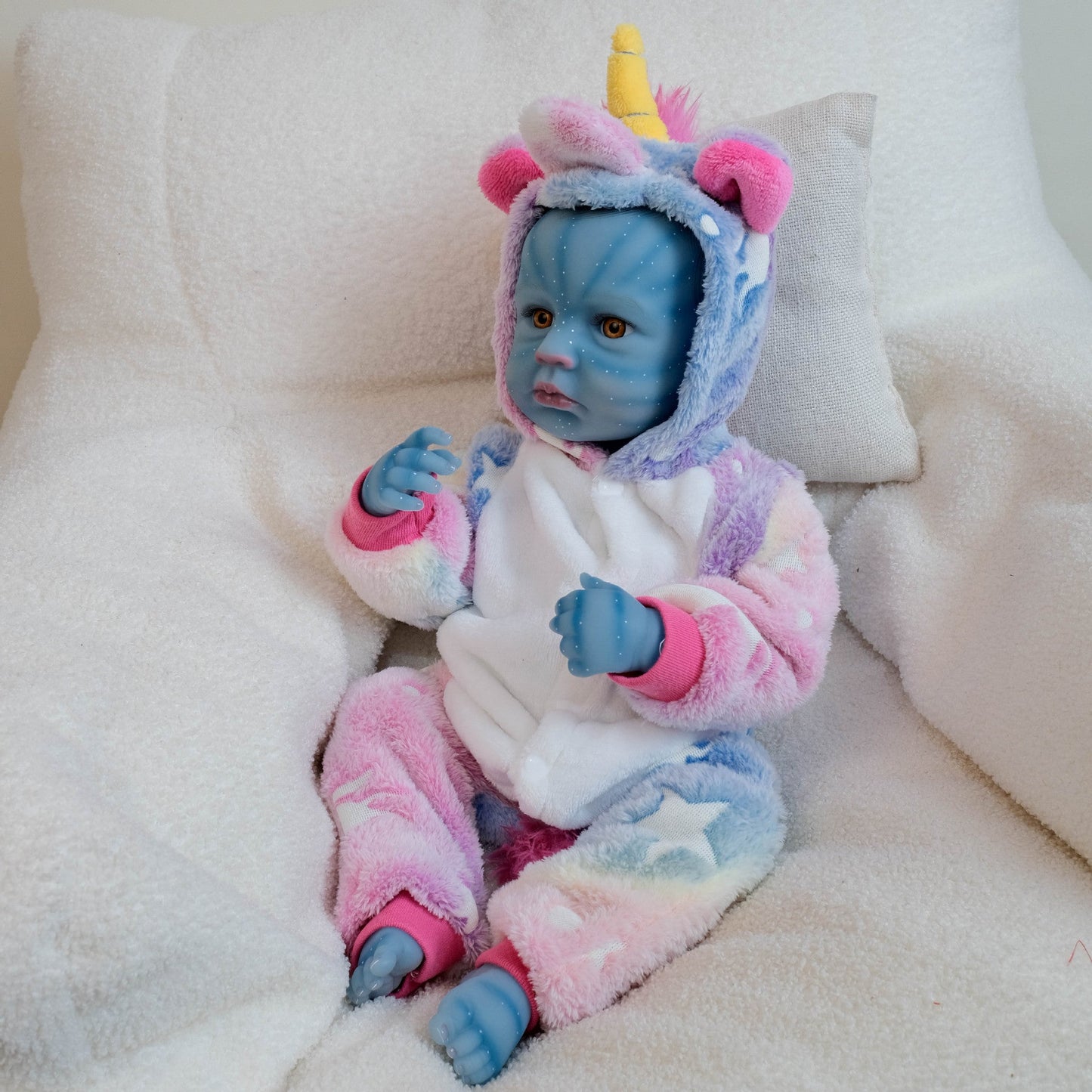 19 Zoll Loulou Reborn-Baby-Avatar-Mädchen mit offenen Augen