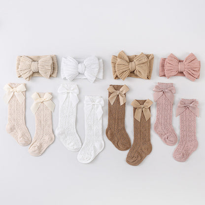 Schleifen-Haarreif und Socken 2-teiliges Set für 43-60cm Puppen