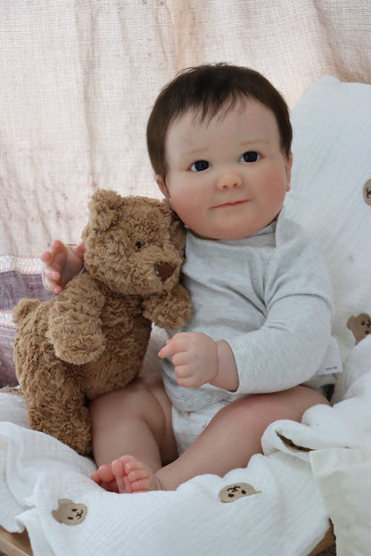 Erica 60 cm offene Augen kurzes Haar Reborn Puppe-June Awake