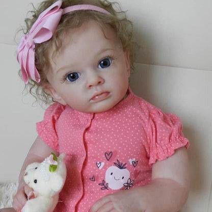 24 Zoll Renee Reborn babypuppen mit blondem Haar und offenen Augen