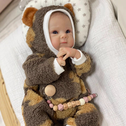 45cm offene Augen weicher Körper kuscheliges Reborn Babypuppe im Plüsch-Bodysuit - Bettie