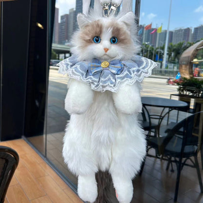 Süßer lebensechter Plüsch-Rucksack mit Ragdoll-Katze-Simulation
