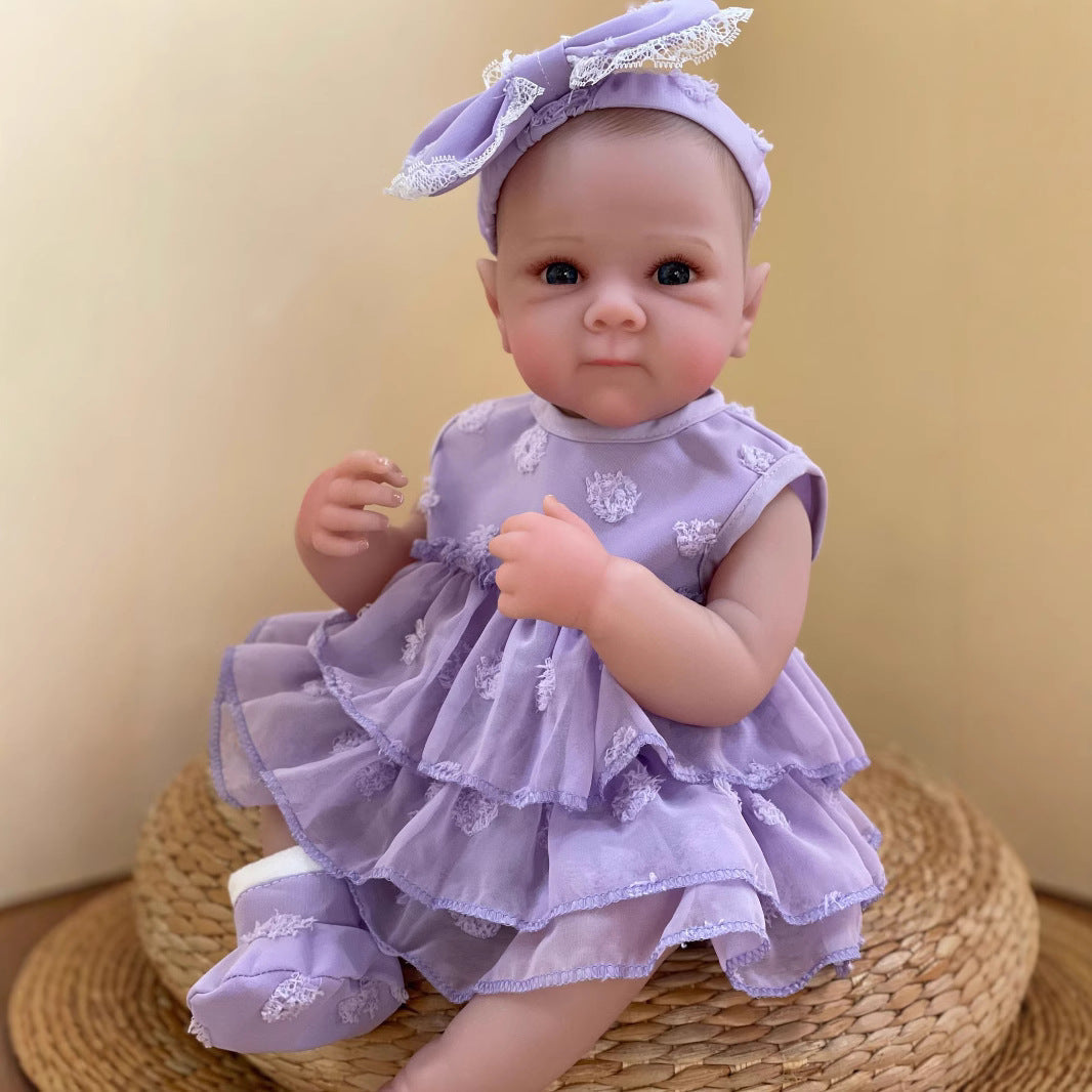 45 cm Reborn Puppe mit offenen Augen Zwillingsschwestern im Kleid-Bettie