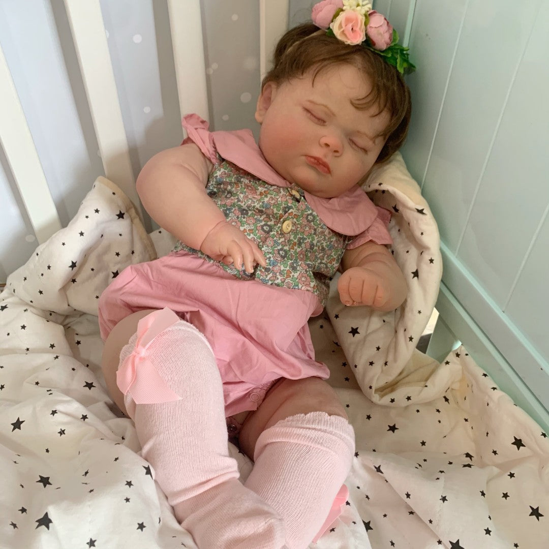 Realistische 60cm kuschelige Reborn Puppe mit geschlossenen Augen – Joseph