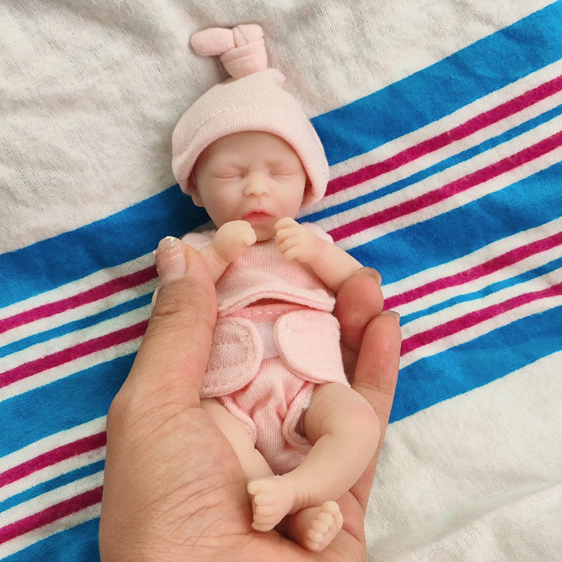 6 Zoll/15 cm geschlossene Augen Mini Vollsilikon Reborn Puppe Mädchen/Junge Darren