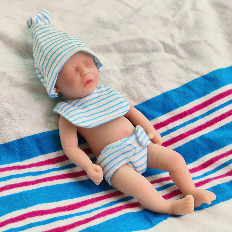 6 Zoll/15 cm geschlossene Augen Mini Vollsilikon Reborn Puppe Mädchen/Junge Darren