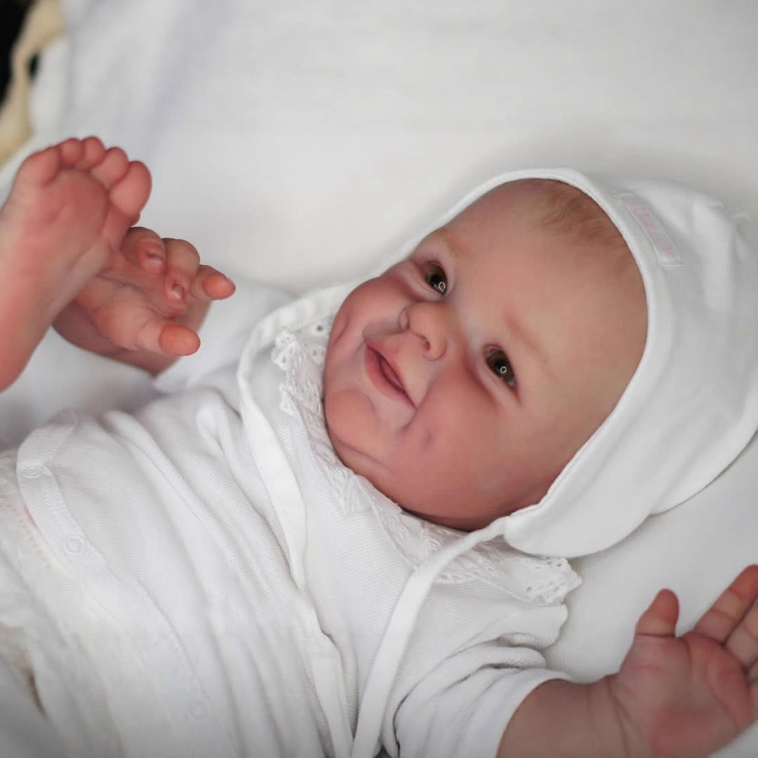 55cm offene Augen weicher Körper Lächeln Reborn Babypuppe - Shaya
