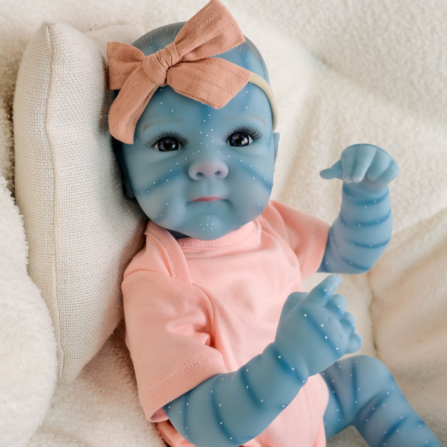 18 Zoll Bettie Reborn Baby Avatar mit offenen Augen in rosa Outfits