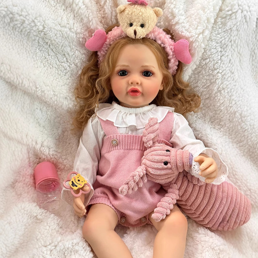 22 Zoll Mamie Reborn Puppen Mädchen mit blonden Haaren