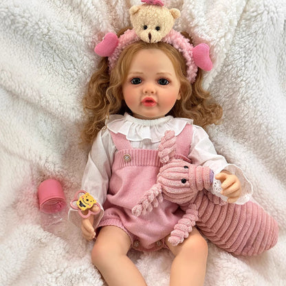 22 Zoll Mamie Reborn Puppen Mädchen mit blonden Haaren
