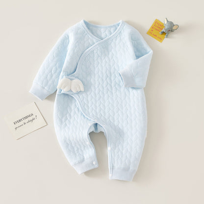 Langärmliger warmer Strampler mit Engelsflügeln für 20–27 Zoll Reborn-Puppen