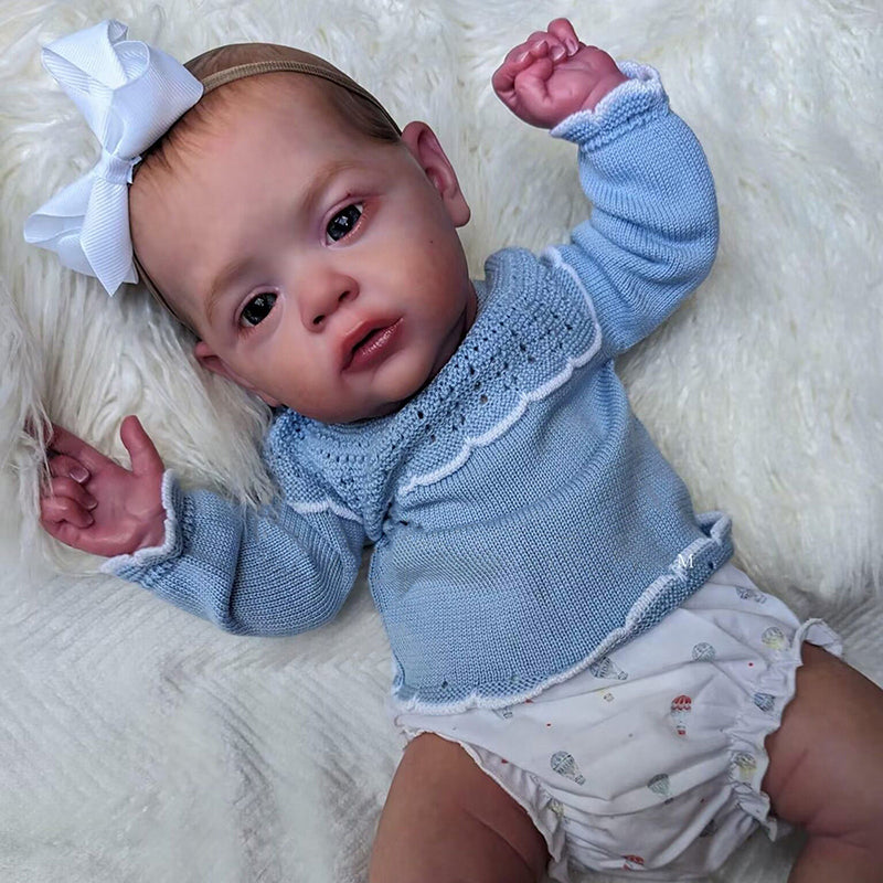 20 Zoll Maryann Reborn Puppen mit bemaltem Haar und blauen Augen
