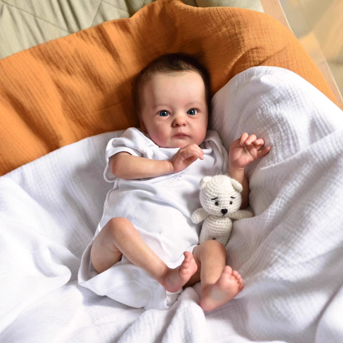 40 cm realistische offene Augen kurze Haare Reborn Puppe Tink