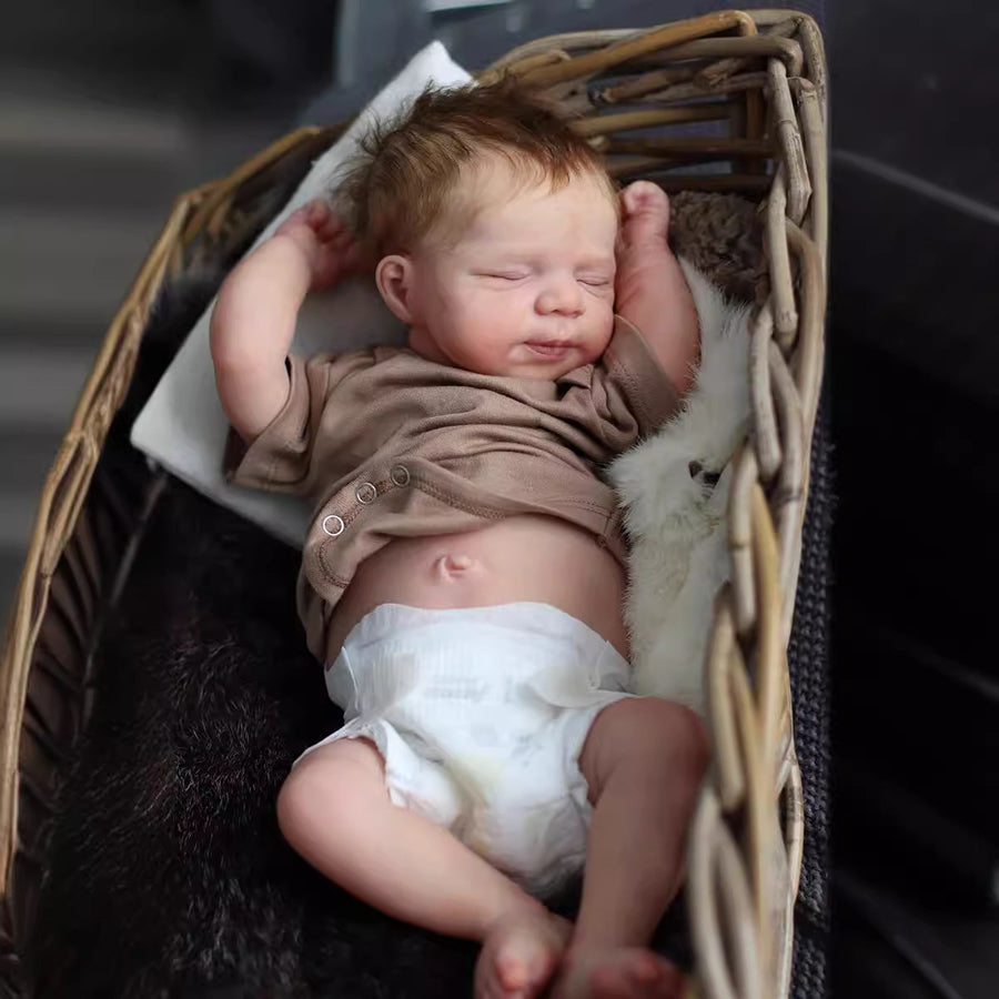 19 Zoll Muriel lebensechte Reborn Puppe Junge mit geschlossenen Augen