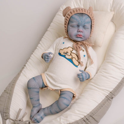 19 Zoll Reborn Puppe mit geschlossenen Augen Avatar-Loulou