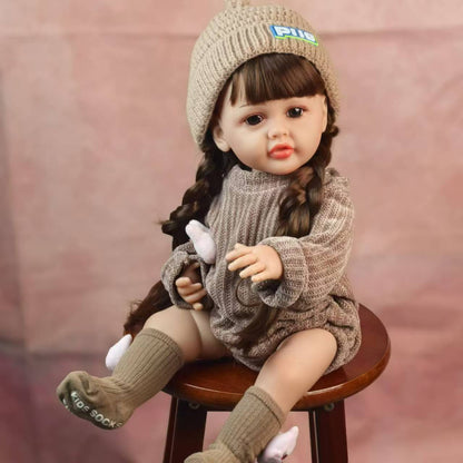 22 Zoll blaue Augen lange Haare Reborn Zwillinge Baby Mädchen-Betty
