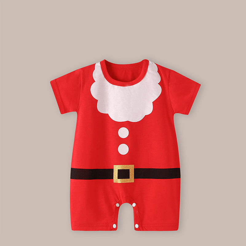 Weihnachtlicher kurzärmliger Strampler für 22-24 Zoll Reborn-Puppen