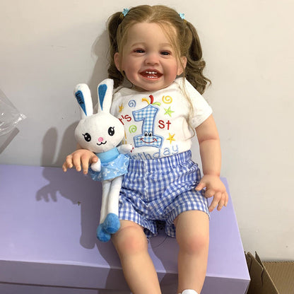 Sibilla 60 cm Smile Reborn Puppe mit Stoffkörper - Mila
