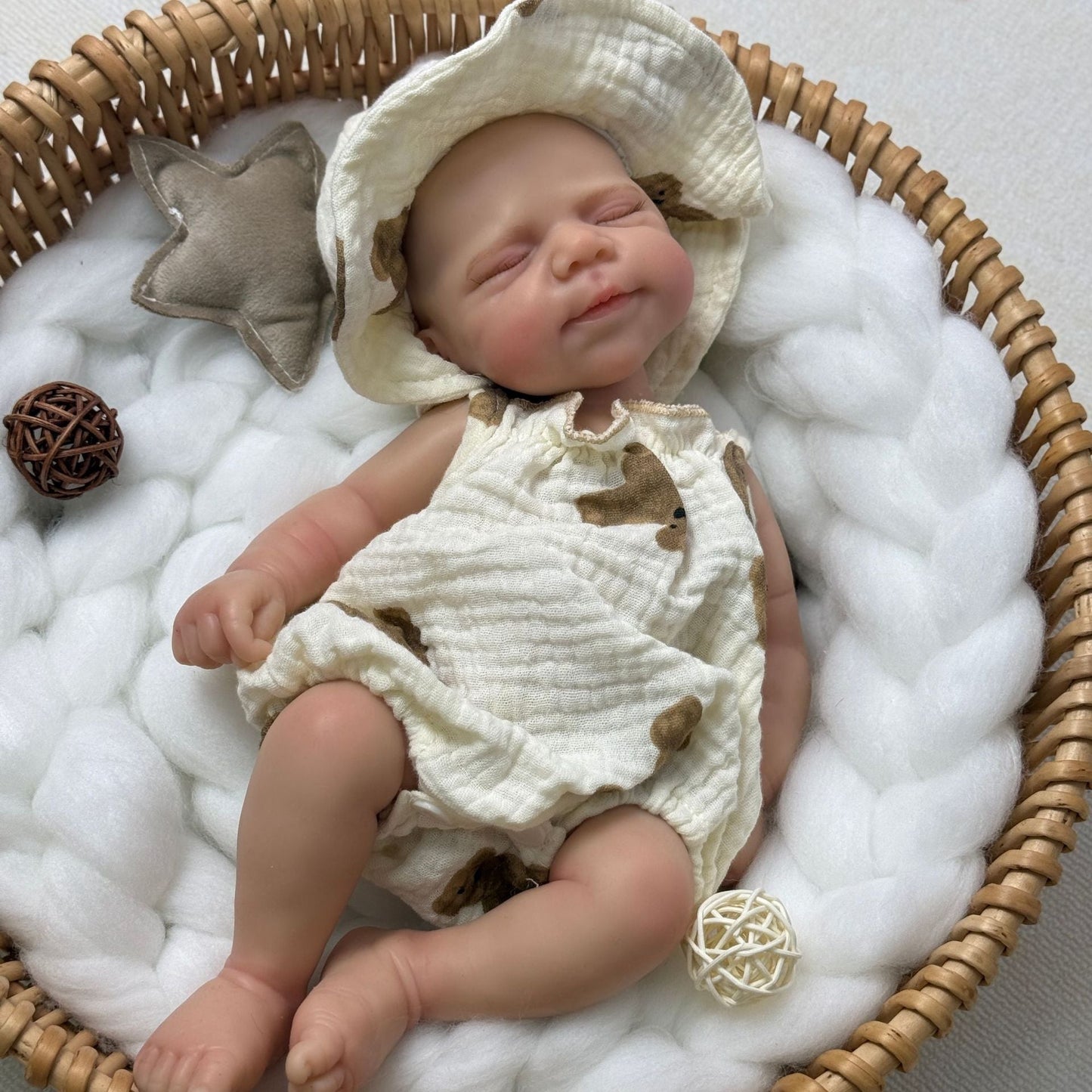 45 cm dehnbare Pascale Reborn Puppe aus Vollsilikon