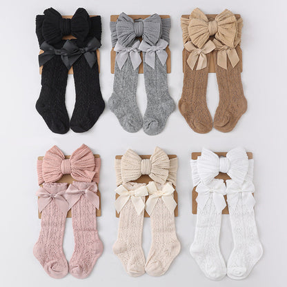 Schleifen-Haarreif und Socken 2-teiliges Set für 43-60cm Puppen