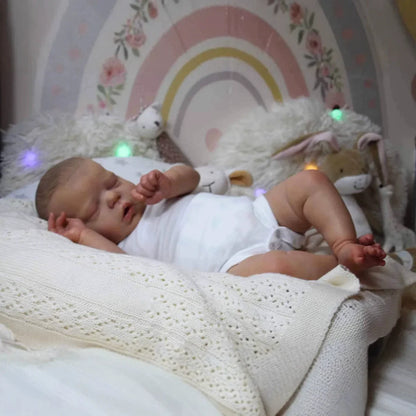 55 cm lebensechte Reborn-Puppe Alexis mit geschlossenen Augen