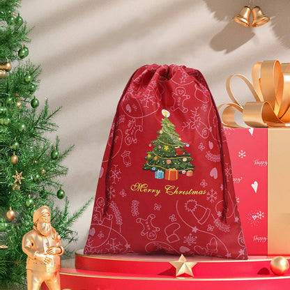 Weihnachts-Geschenkbeutel aus Vliesstoff mit Kordelzug
