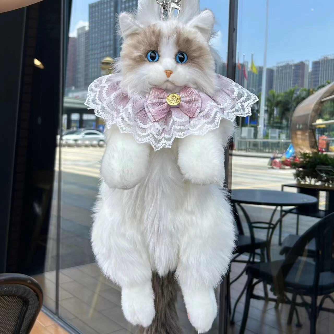 Süßer lebensechter Plüsch-Rucksack mit Ragdoll-Katze-Simulation