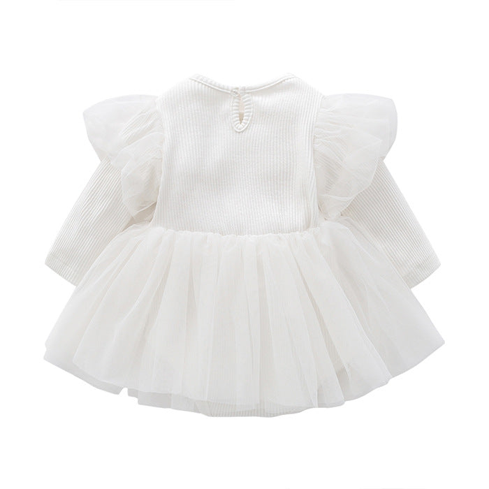 Langärmeliges Trägerkleid und Haarband 2-teiliges Set für 22-Zoll-Puppen
