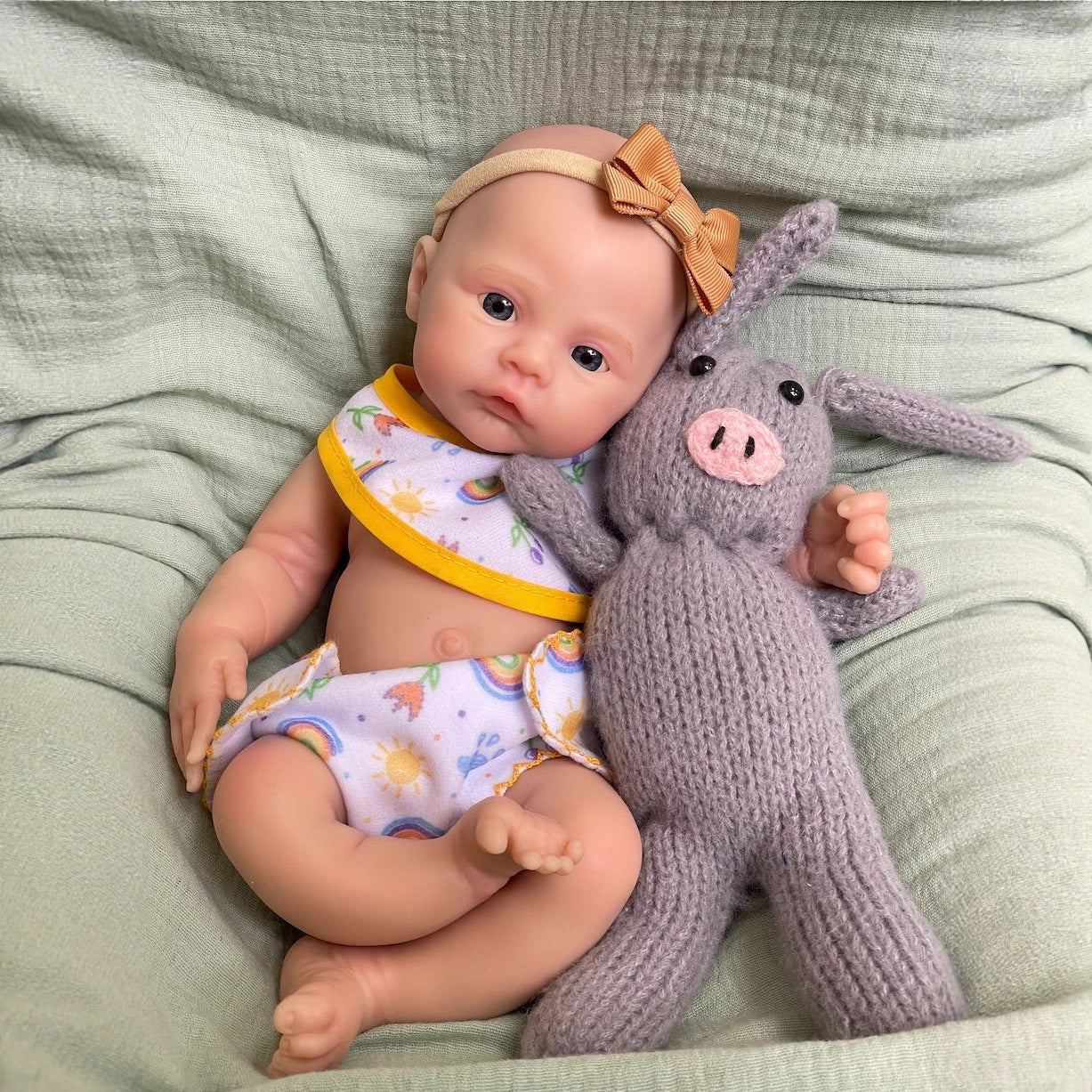 30 cm weiches Silikon Reborn Baby Mädchen mit offenen Augen - Meadow