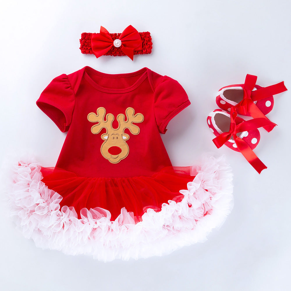 Kurzärmlige Weihnachtskleidung für 22-23 Zoll Reborn-Puppen