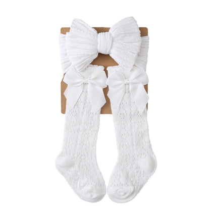Schleifen-Haarreif und Socken 2-teiliges Set für 43-60cm Puppen