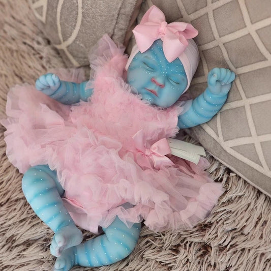 19 Zoll Peaches Reborn Baby Avatar mit geschlossenen Augen im rosa Kleid
