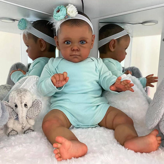 Lauren 60 cm afroamerikanische Reborn Puppen mit Augen auf-Maggie