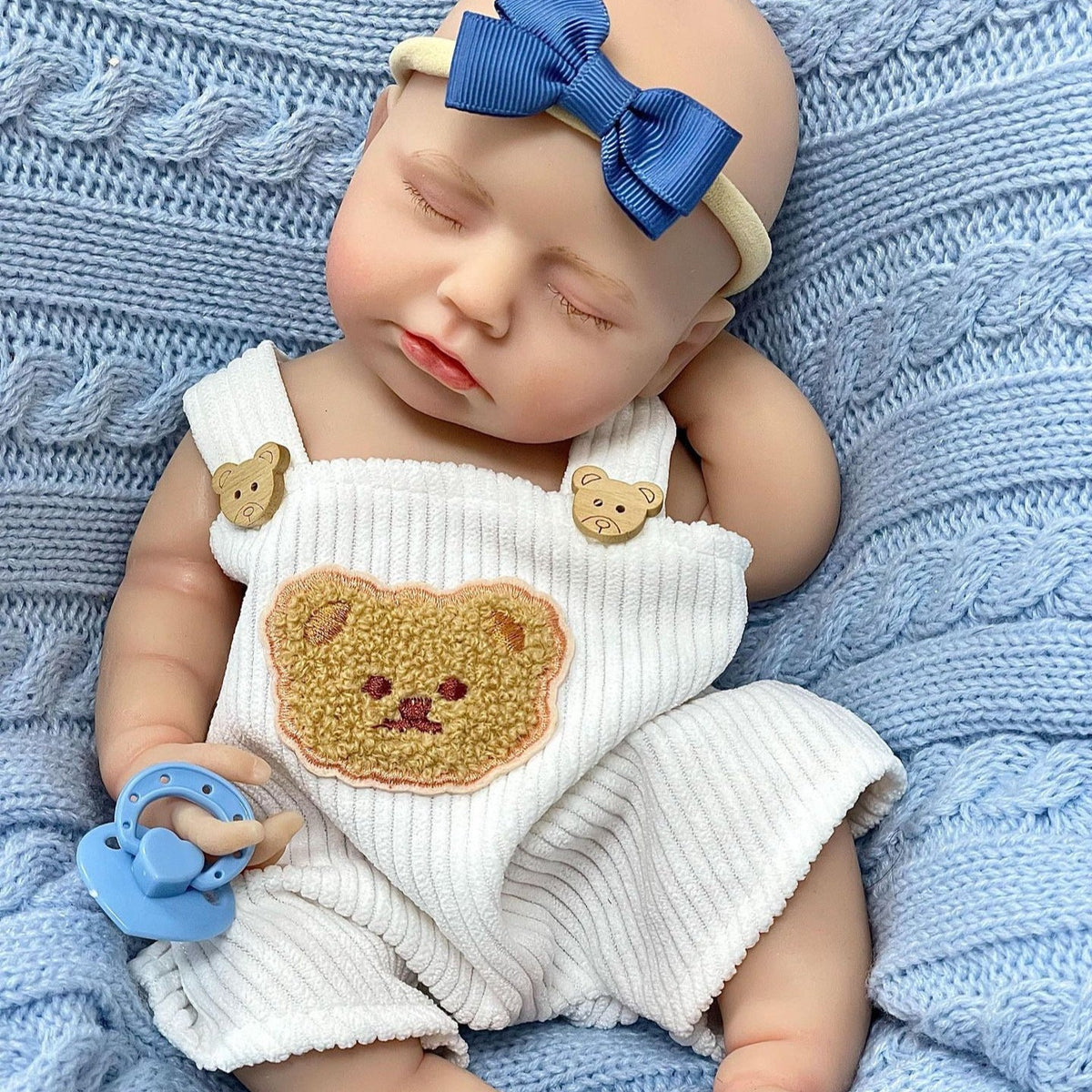 30cm lebensechte Silikon Reborn Babypuppe Mädchen mit geschlossenen Augen- Loulou