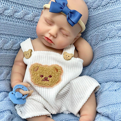30cm lebensechte Silikon Reborn Babypuppe Mädchen mit geschlossenen Augen- Loulou