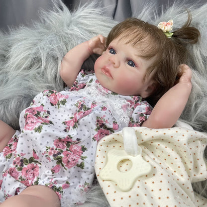 20 Zoll kurze Haare weicher Körper schlafende Reborn Puppe Loulou