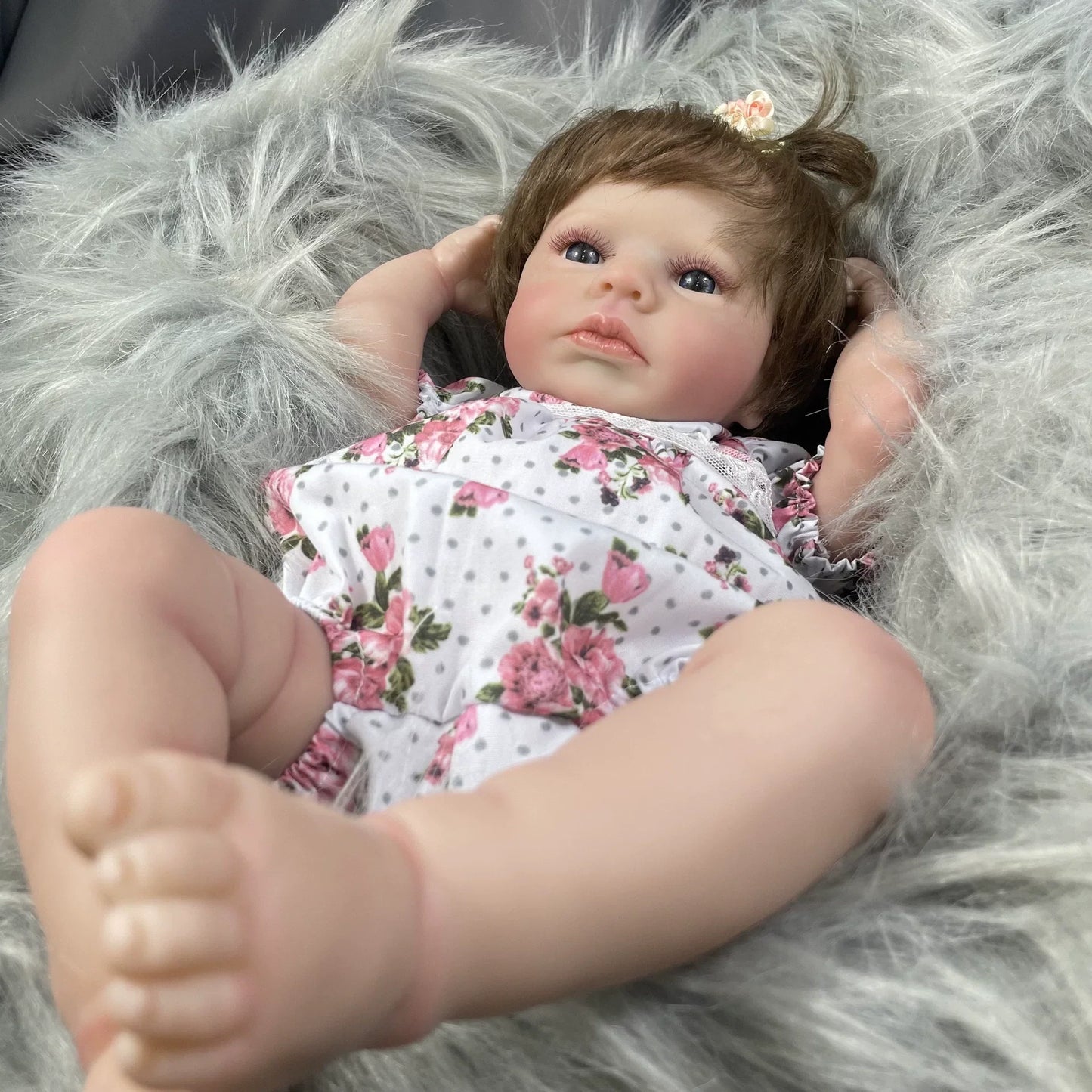 20 Zoll kurze Haare weicher Körper schlafende Reborn Puppe Loulou