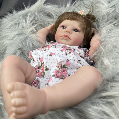 20 Zoll kurze Haare weicher Körper schlafende Reborn Puppe Loulou