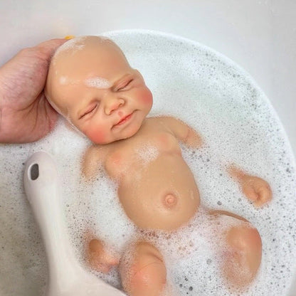 30cm lebensechte Reborn-Puppe Pascale aus Vollsilikon mit geschlossenen Augen